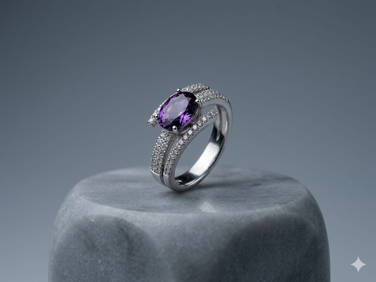 The Eclipse Pavé Split Ring – product photo