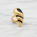 Black Stone Swirl Ring - Studio
