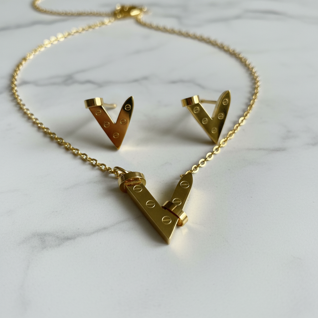 Gold V-Arrow Set - Macro Close Up