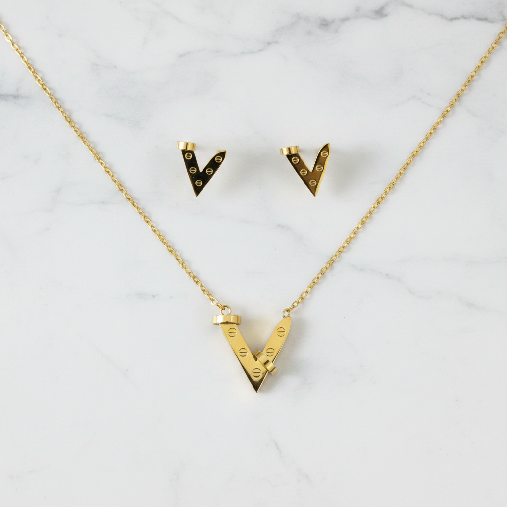 Gold V-Arrow Set - Studio Flat Lay