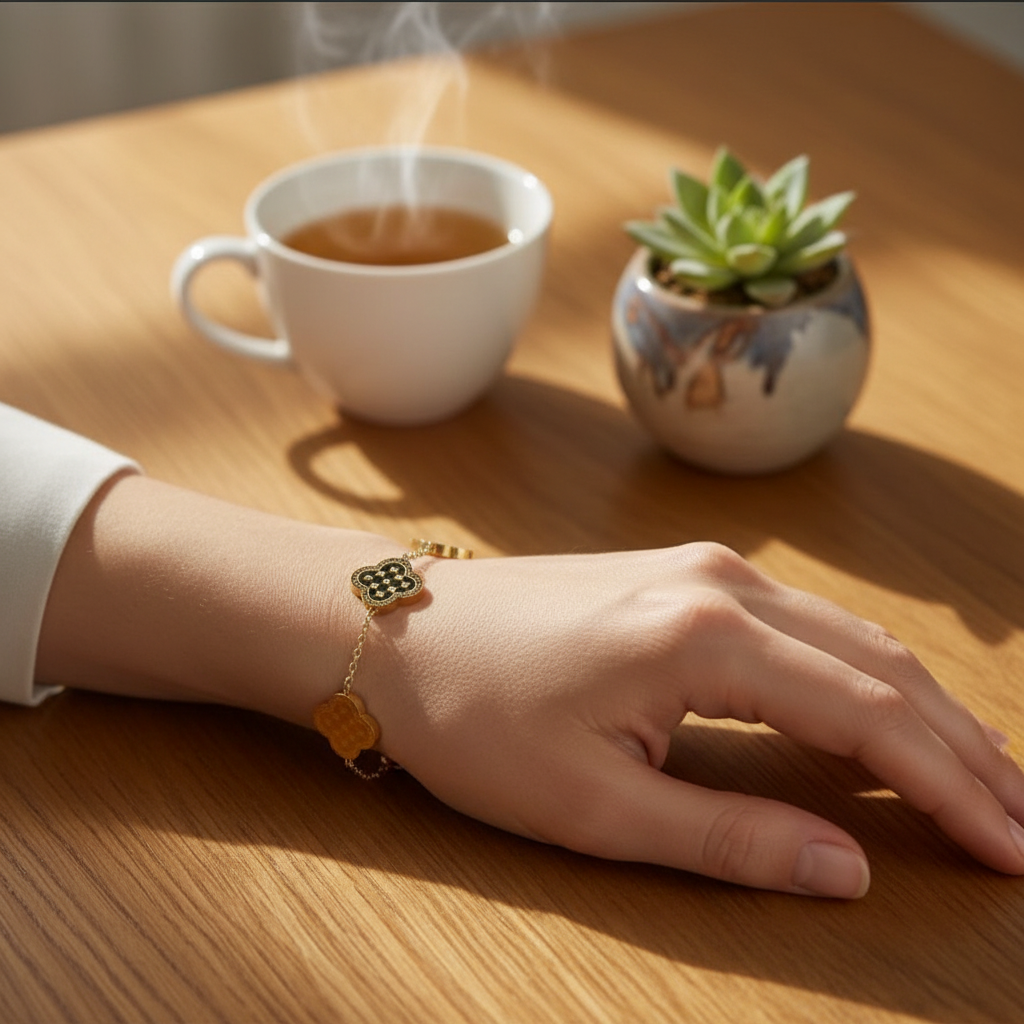 Clover Charm Bracelet - Lifestyle Wrist Shot