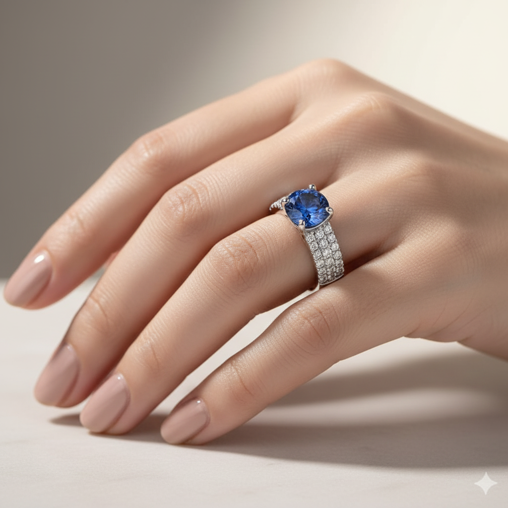 Eternal Meadow Ring – Blue lifestyle shot