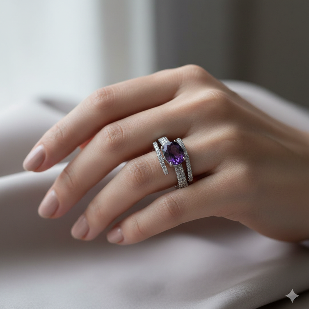 The Eclipse Pavé Split Ring – lifestyle shot