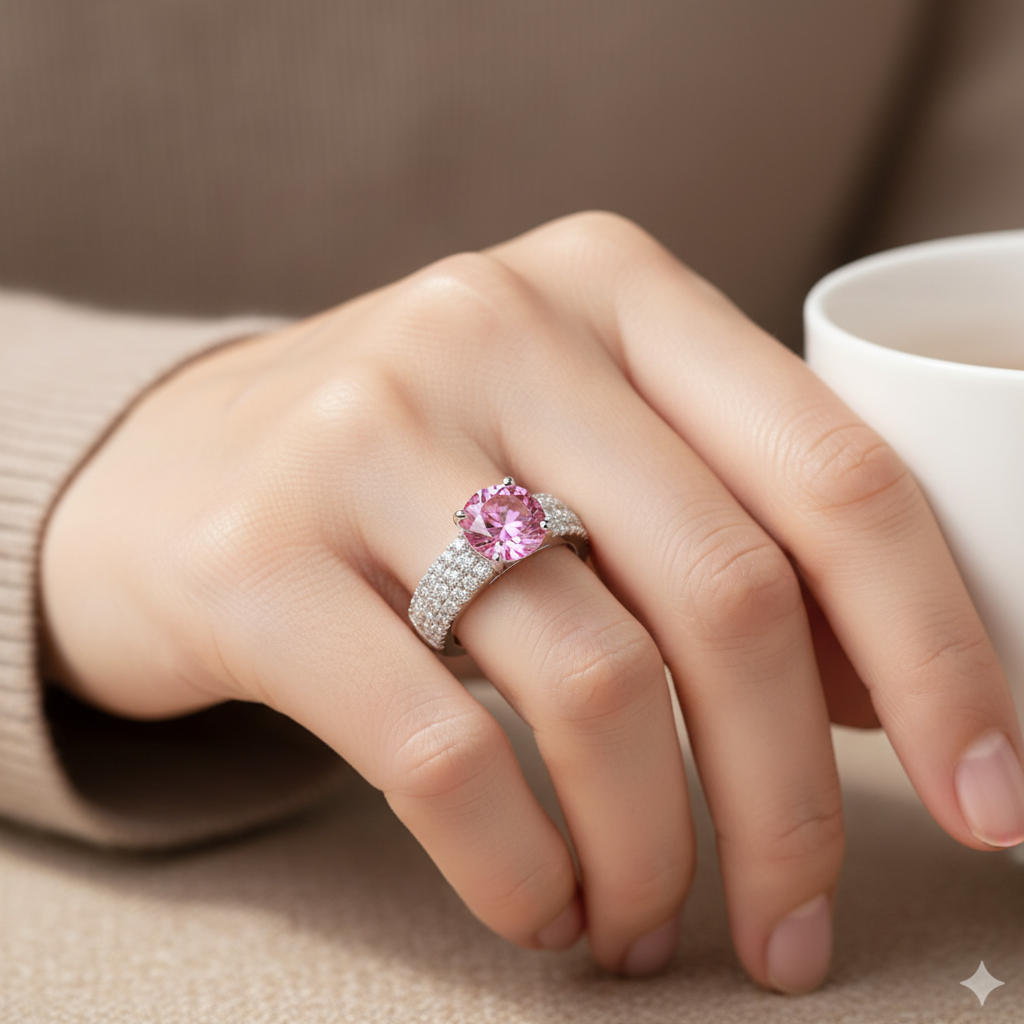 Eternal Meadow Ring – Pink lifestyle shot
