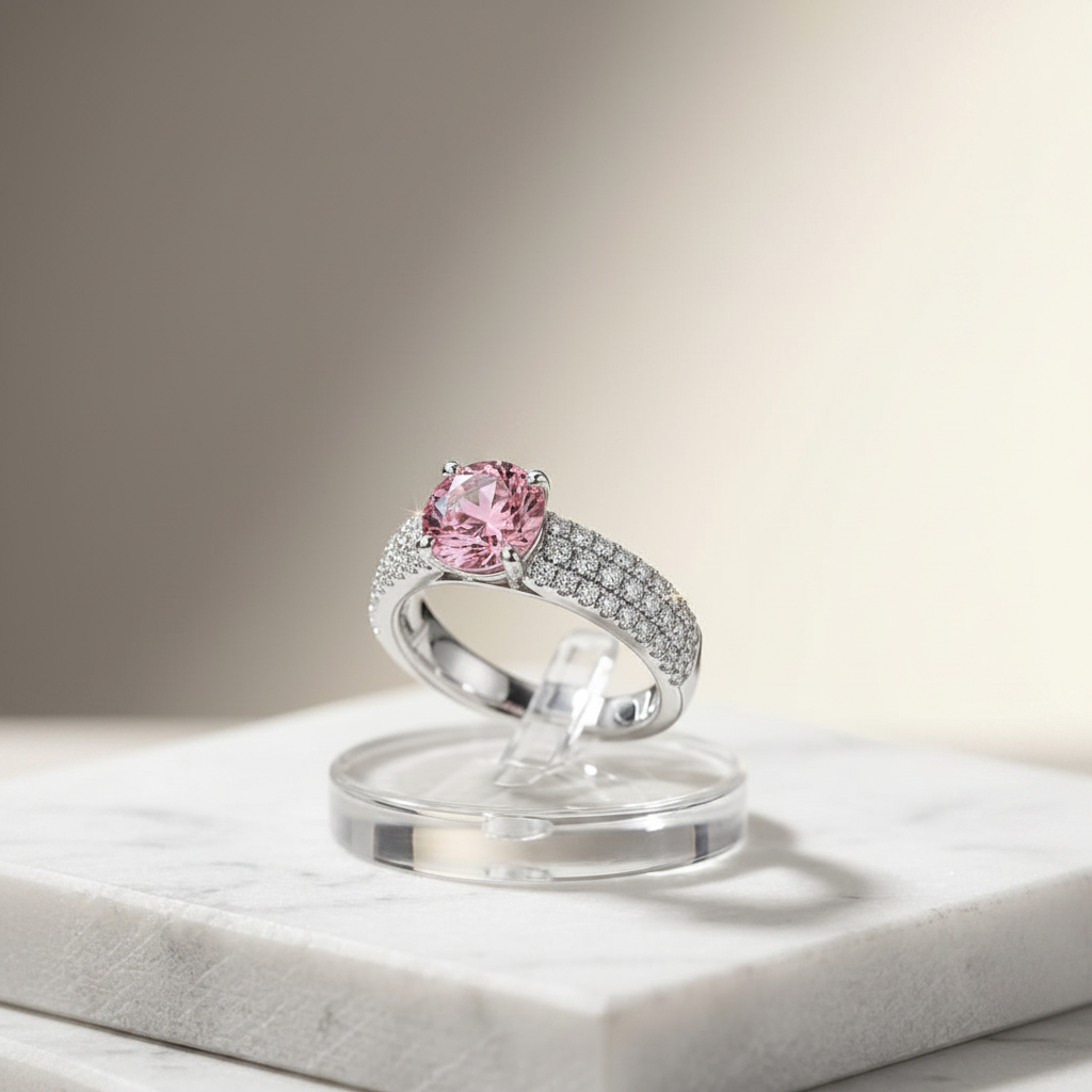 Eternal Meadow Ring – Pink studio shot