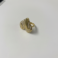 Ivory Drip Heart Ring - Gold Heart with White Enamel Swirl