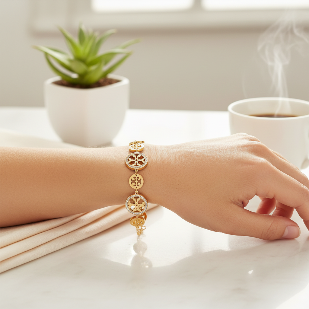 Tory Charm Bracelet - lifestyle shot on wrist