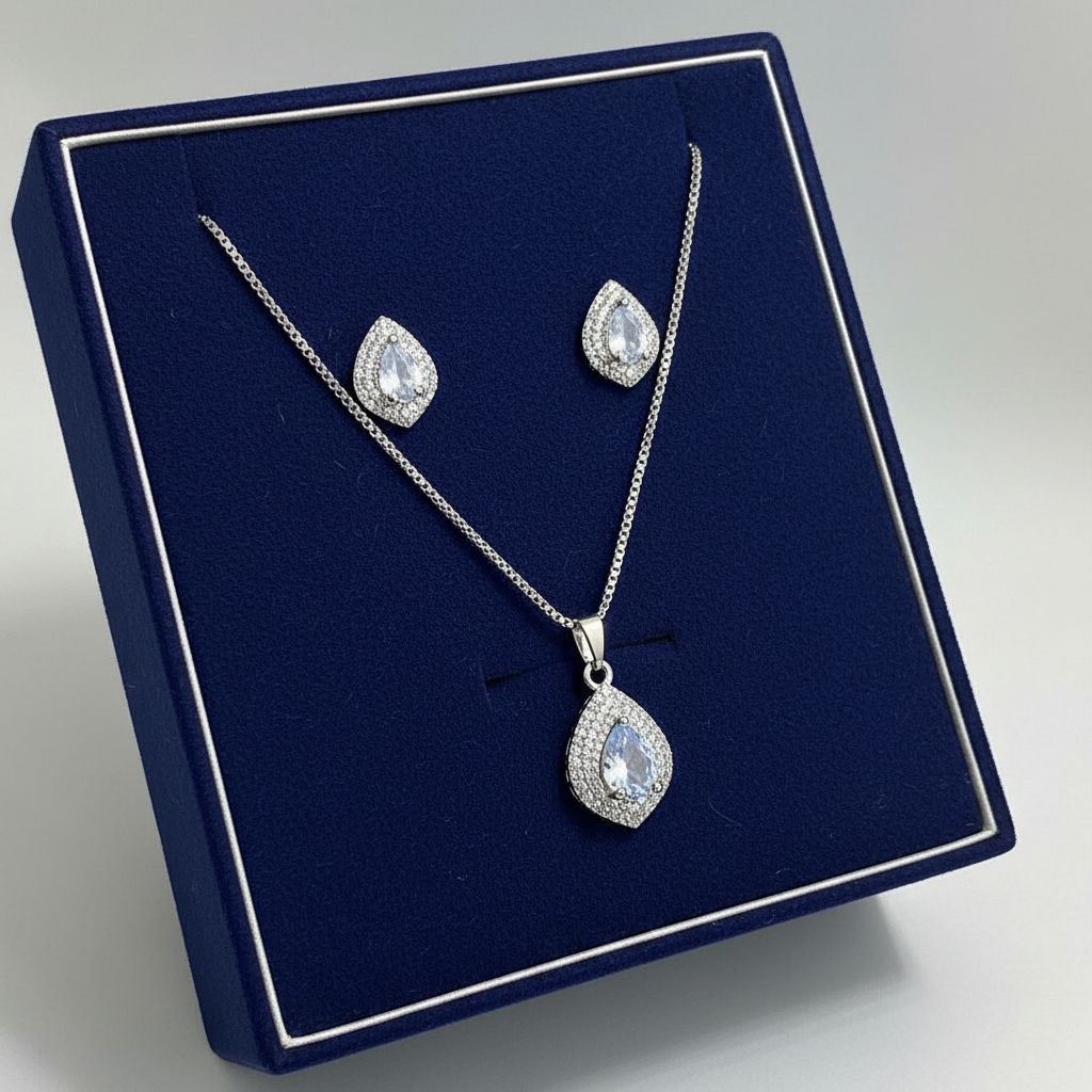 Celeste Teardrop Set - Velvet Box Display
