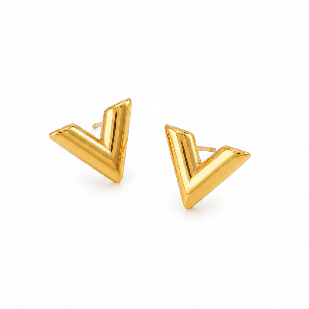 Louis Vuitton V Studs - White Background