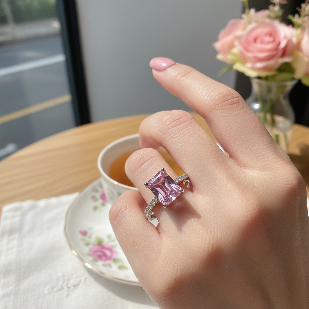 Blooming Days Ring – lifestyle on-finger shot