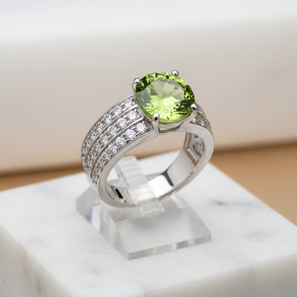 Eternal Meadow Ring – Green studio shot