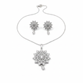 Crystal Sunflower Jewellery Set - White Background