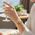 Gold Chevron Bracelet - lifestyle shot on wrist