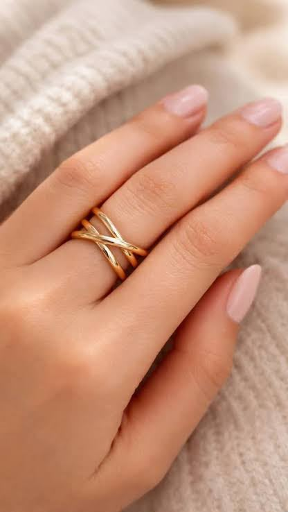 Cross Embrace Ring on hand