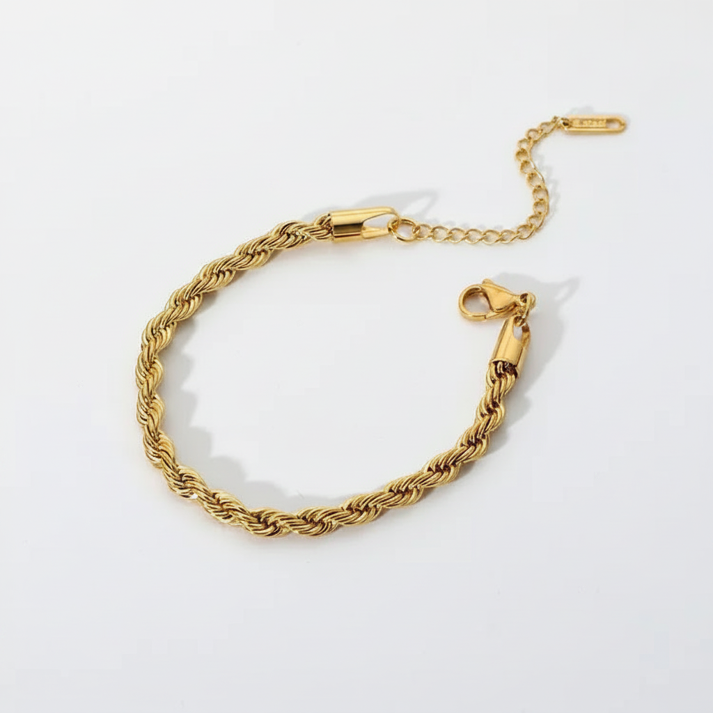 Classic Rope Chain Bracelet - Studio White Background