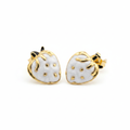 Gold Strawberry Studs - White Background Studio Shot