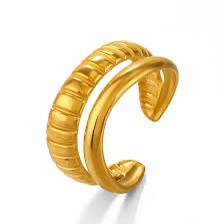 Dual Ridge Cuff Ring
