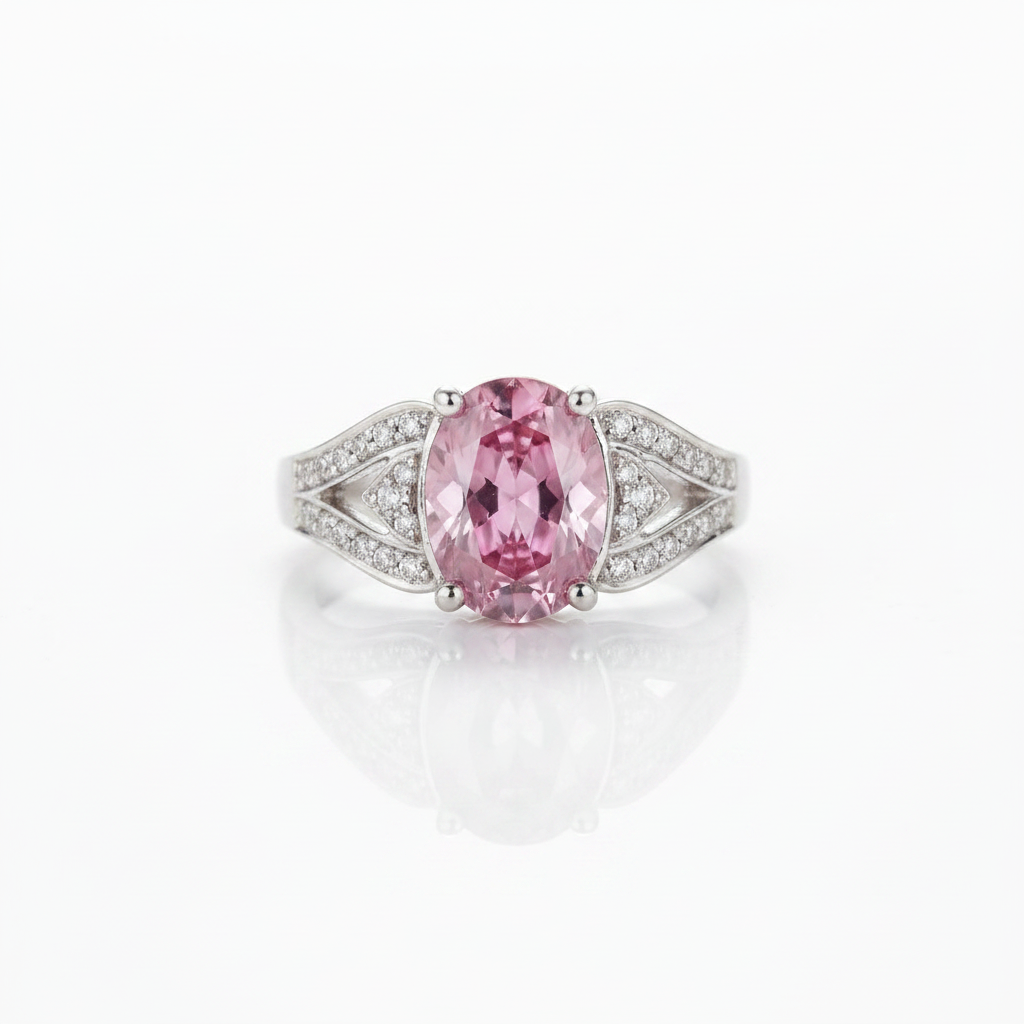 Sakura Blossom Ring – white background studio shot